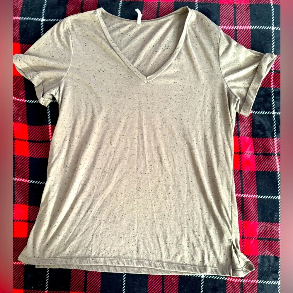Bke core v neck large speckled plum mauve taupe black - Picture 1 of 4
